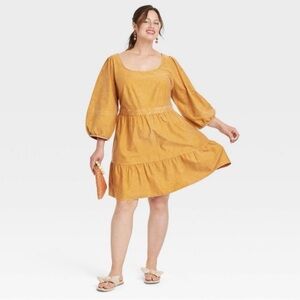 Ava & Viv women's plus size copper 
3/4-sleeve A-line dress with a back tie
